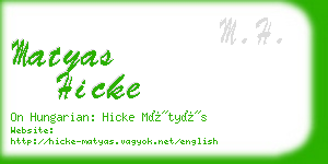 matyas hicke business card